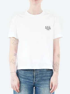 A.P.C. - Boxy Rue Madame T-Shirt in White and Dark Navy