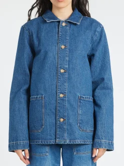 A.P.C. - Kerlouan Logo Jacket in Washed Indigo