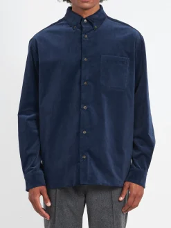 A.P.C. - Mateo Logo Shirt in Steel Blue