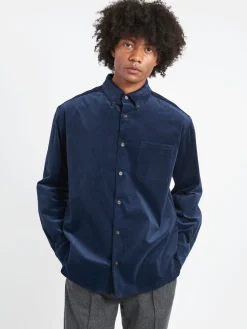 A.P.C. - Mateo Logo Shirt in Steel Blue