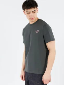 A.P.C. - Standard Rue Madame T-Shirt in Anthracite and Rose