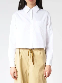 Aspesi - Cotton Poplin Cropped Shirt in White