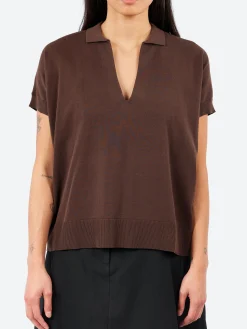 Aspesi - Cotton V-Neck Jumper in Brown