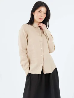 Aspesi - Garment Dyed Linen Shirt in Sand