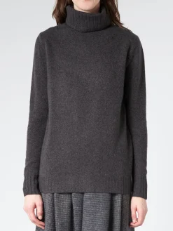 Aspesi - Garment Dyed Merino Wool Turtleneck in Charcoal