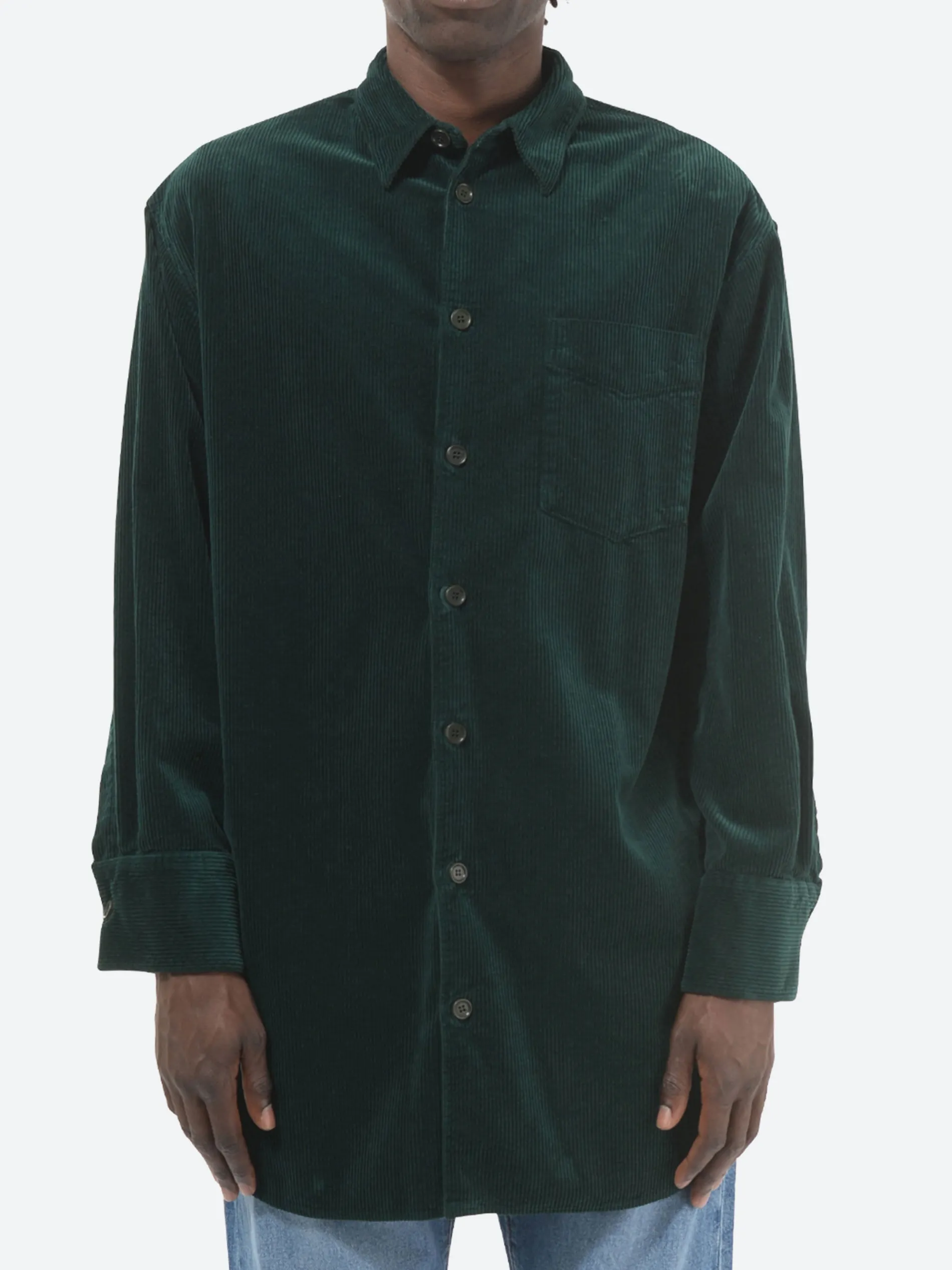 Aspesi - Garment-Dyed Corduroy Shirt in Verde