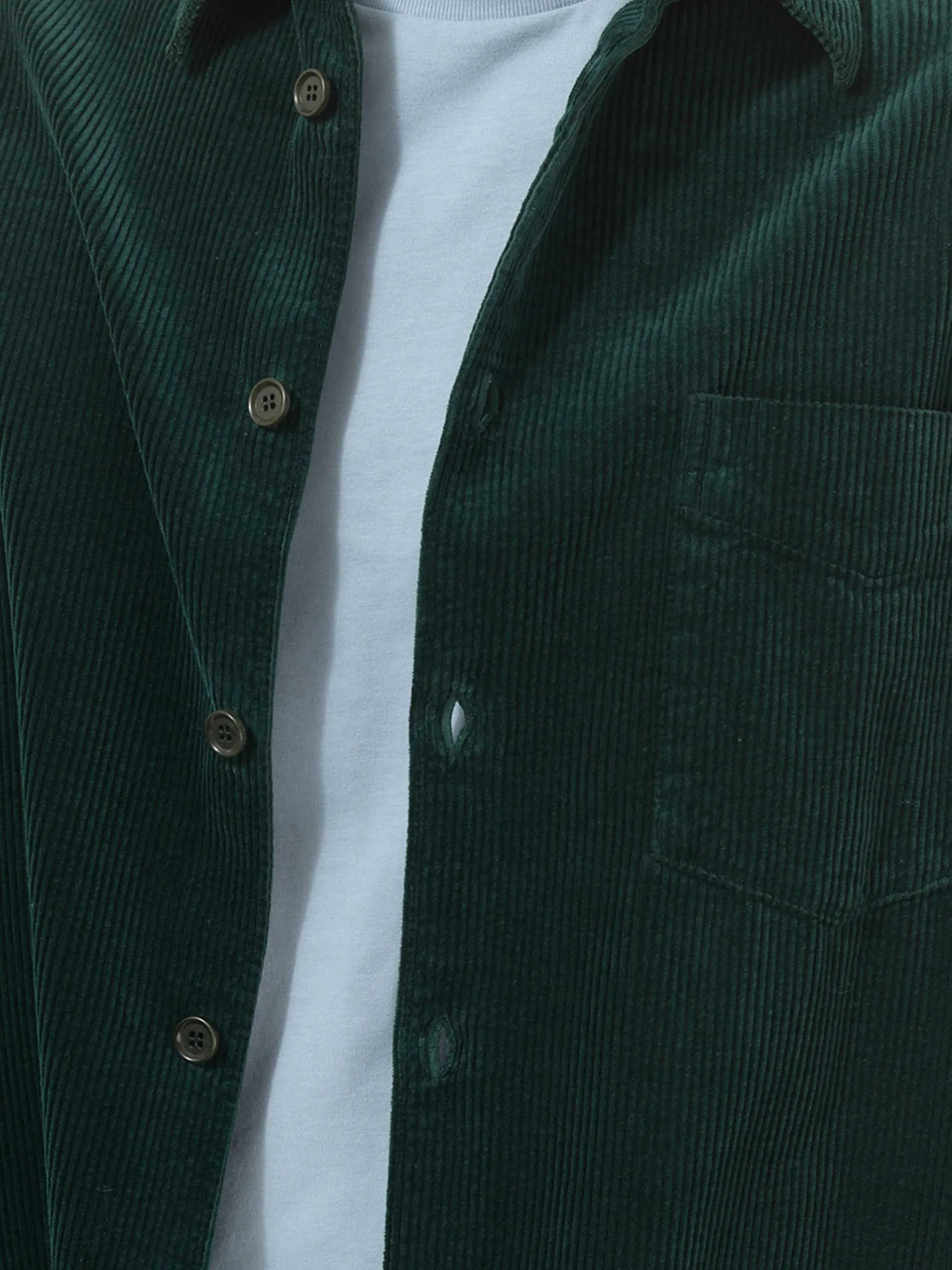 Aspesi - Garment-Dyed Corduroy Shirt in Verde