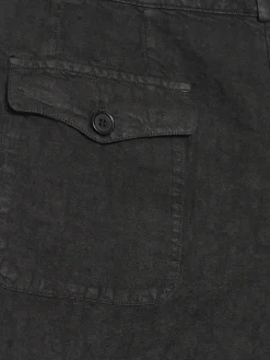 Aspesi - Garment-Dyed Linen Shorts in Nero