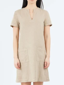 Aspesi - Slub Linen Short Dress in Sand