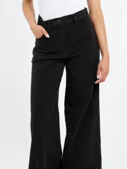 Aspesi - Stretch Fustian High-Waisted Trousers in Black