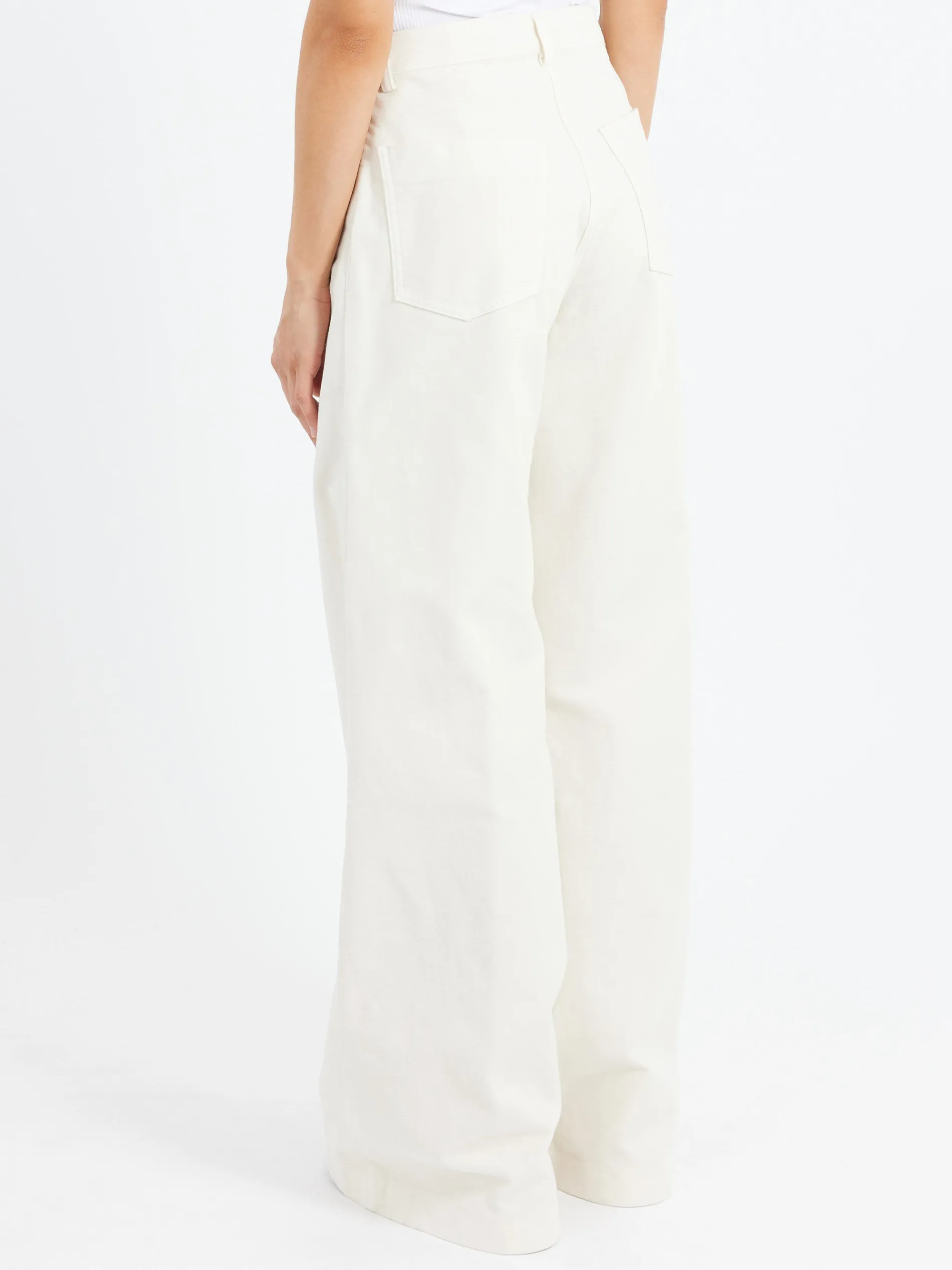 Aspesi - Stretch Fustian High-Waisted Trousers in Ice