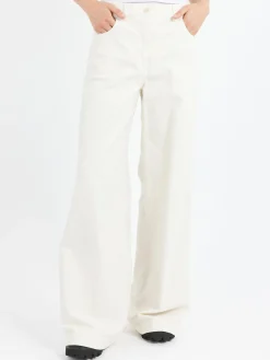 Aspesi - Stretch Fustian High-Waisted Trousers in Ice