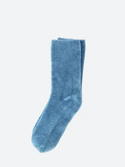 Baserange - Buckle Over Ankle Socks in Mid Isatis Blue