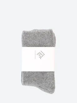 Baserange - Buckle Over Ankle Socks in Grey Melange