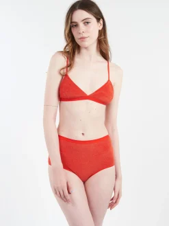 Baserange - Highwaist Bell Pants in Mino Red