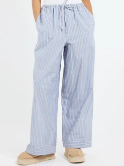 Baserange - Limber Pants in Red Blue Stripe