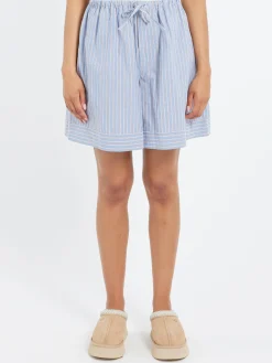 Baserange - Limber Shorts in Red Blue Stripe