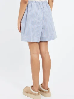 Baserange - Limber Shorts in Red Blue Stripe