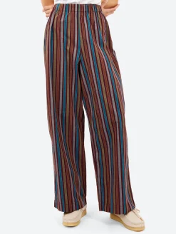 Baserange - Ole Pants in Maroon Multi Stripe