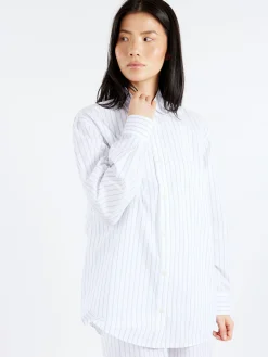 Baserange - Ole Shirt in White Blue Stripe