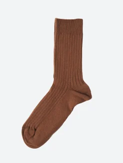 Baserange - Rib Ankle Socks in Occular (Warm Brown)