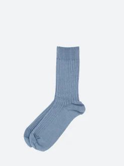 Baserange - Rib Overankle Socks in Fiba Blue