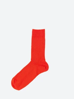 Baserange - Rib Overankle Socks in Bill Red