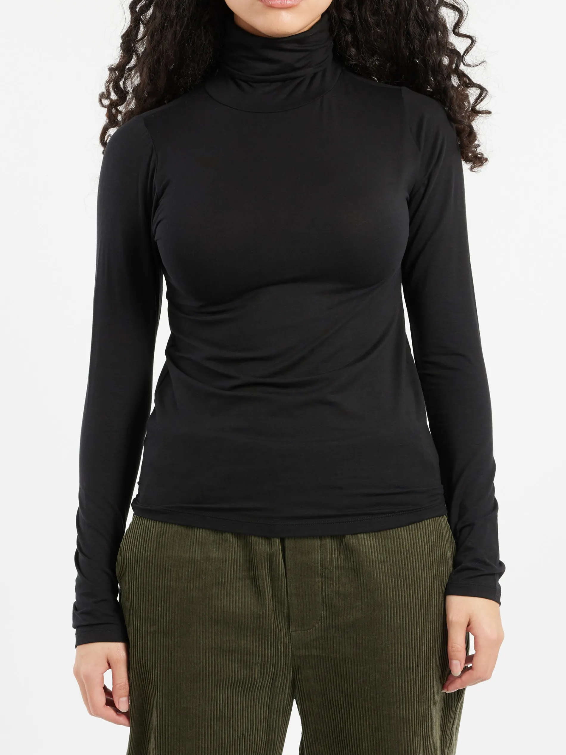 Baserange - Turtleneck Tee in Black