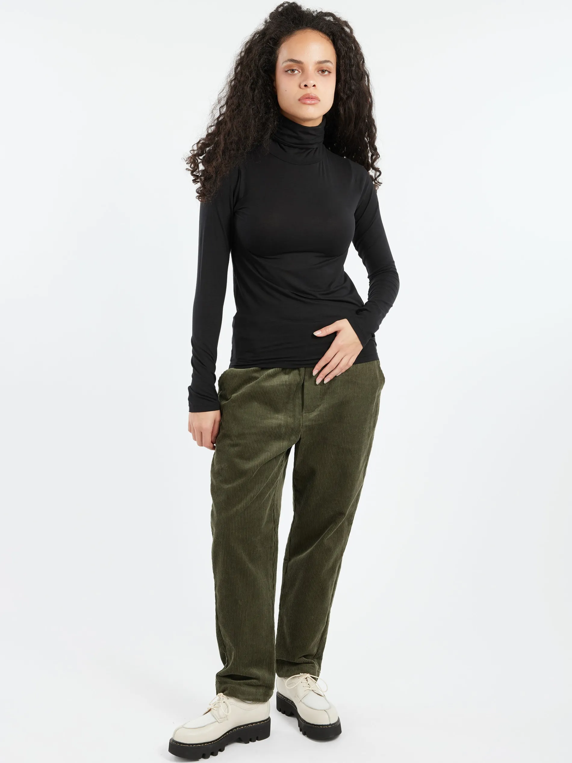 Baserange - Turtleneck Tee in Black