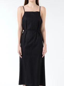 Baserange - Yumi Apron Dress in Black