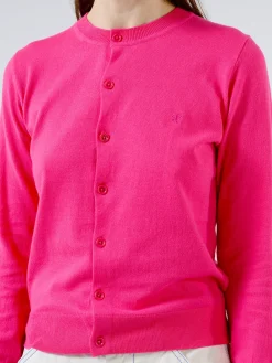 BEAMS BOY - 12 Gauge Embroidery Cardigan in Fuchsia