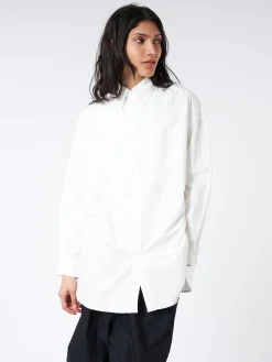 BEAMS BOY - Big Button Down Shirt in Off White