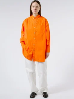 BEAMS BOY - Big Button-Down Shirt in Orange