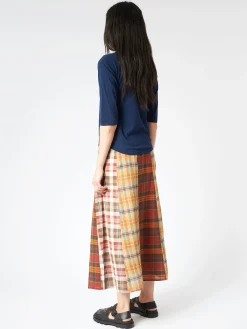 BEAMS BOY - Boat Neck T-Shirt in Navy