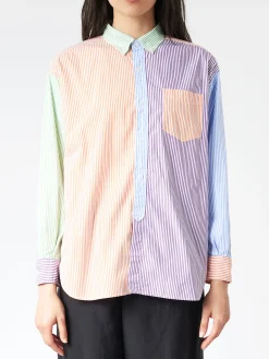 BEAMS BOY - Crazy Stripe Long Sleeve Button Down in Multi