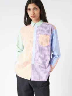 BEAMS BOY - Crazy Stripe Long Sleeve Button Down in Multi
