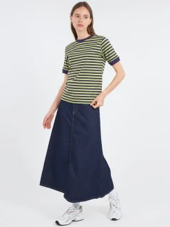 BEAMS BOY - Denim Maxi Skirt in Indigo
