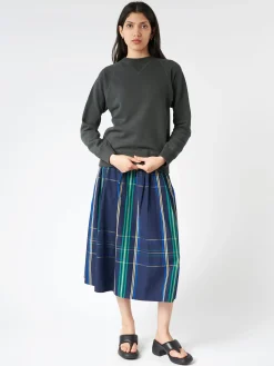 BEAMS BOY - Drop-Needle Rib Crewneck Pullover in Smoke