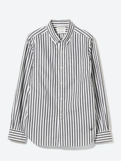 BEAMS Boy - Long Stripe BD Shirt in Black