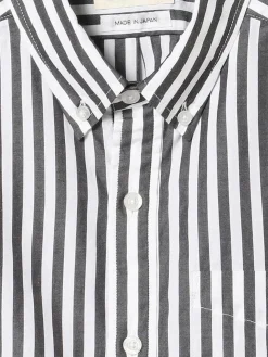 BEAMS Boy - Long Stripe BD Shirt in Black