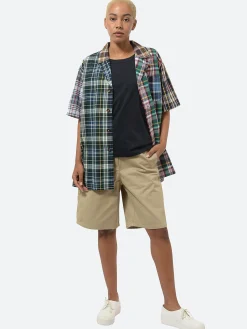 BEAMS Boy - Madras Check Crazy Short Sleeve Shirt in Navy