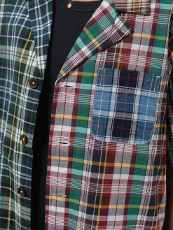 BEAMS Boy - Madras Check Crazy Short Sleeve Shirt in Navy