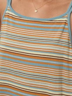 BEAMS Boy - Multi-Border Camisole Dress in Orange