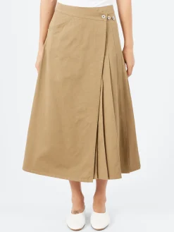 BEAMS BOY - Pleated Wrap Skirt in Beige