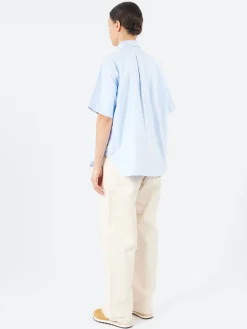 BEAMS BOY - Shirt Sleeve Button Down Big Shirt in Light Bluevory