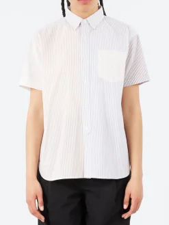 BEAMS BOY - Short Sleeve Button Down Shirt in Beige
