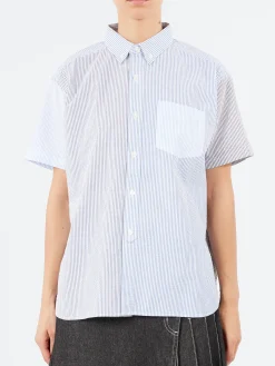 BEAMS BOY - Short Sleeve Button Down Shirt in Blue