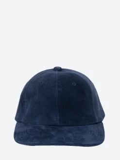 BEAMS PLUS - 6 Panel Suede Cap in Navy