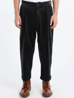 BEAMS PLUS - 2 Pleat Corduroy Pants in Charcoal Grey