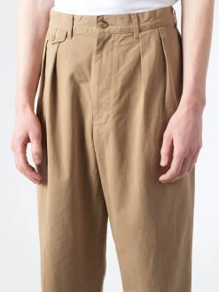 BEAMS PLUS - 2 Pleat Trousers in Khaki